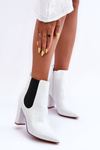 Лаковані Чоботи На Каблуку Білі Evita