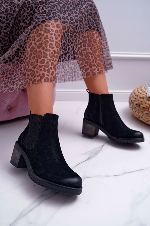 Чоботи жіночі на підборах Sergio Leone Чорні BR BT702