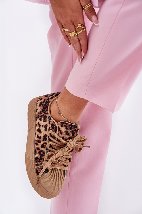 Жіночі Кросівки З Декором На Платформі Леопардові Коричневі Eanneth