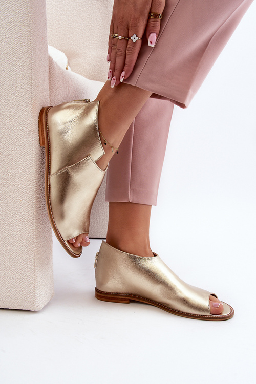 Жіночі шкіряні босоніжки Laura Messi 2443 Gold