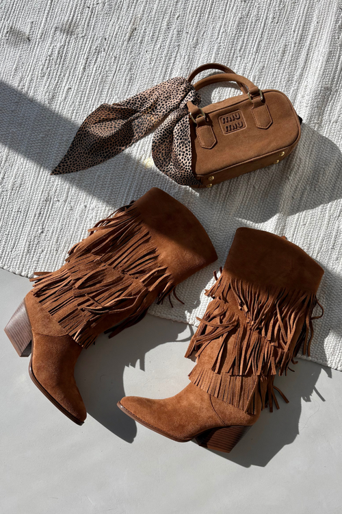 Ізольовані Ковбойські Черевики Для Жінок З Фенечками Camel Brivina