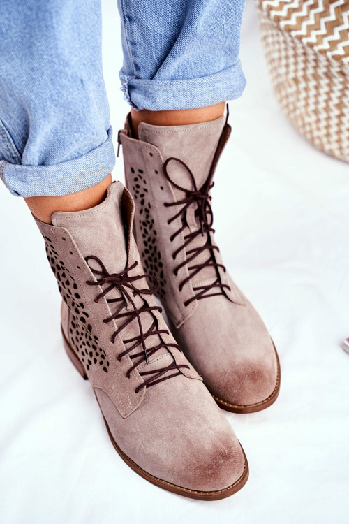 Жіночі чоботи на плоскому каблуці шкіряні Cappucino Meridan