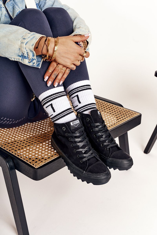 Жіночі високі кросівки на масивній підошві BIG STAR FF274244 Чорні