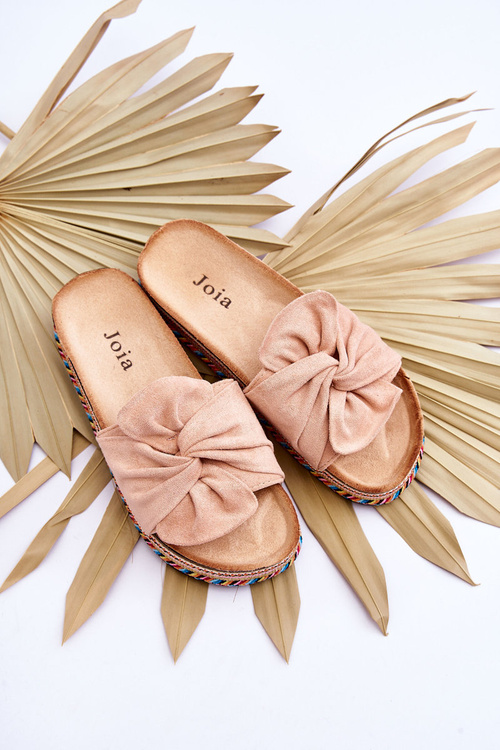 Жіночі тапочки на масивній платформі Світло-рожеві Terisa