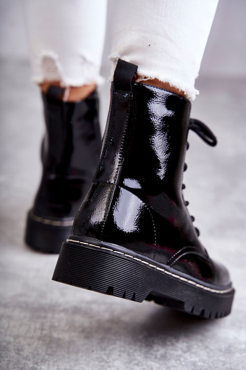 Чоботи жіночі на плоскому ходу чорні Kognito