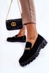Замшеві туфлі з ланцюжком Чорні Anne