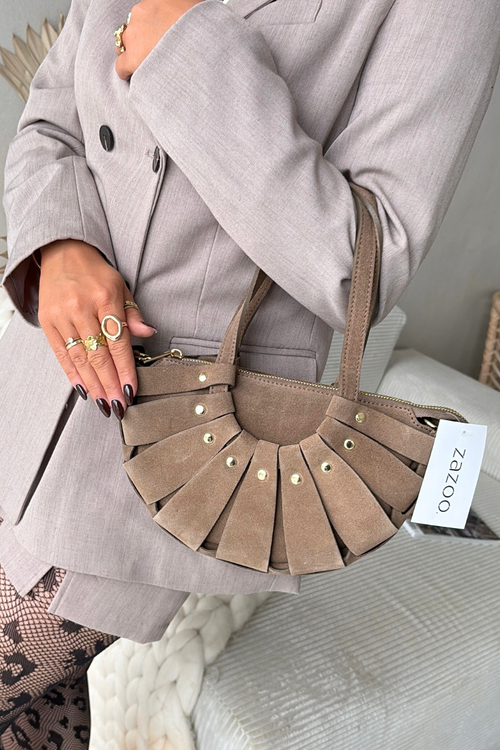 Сумка з натуральної замші бежова Marivane