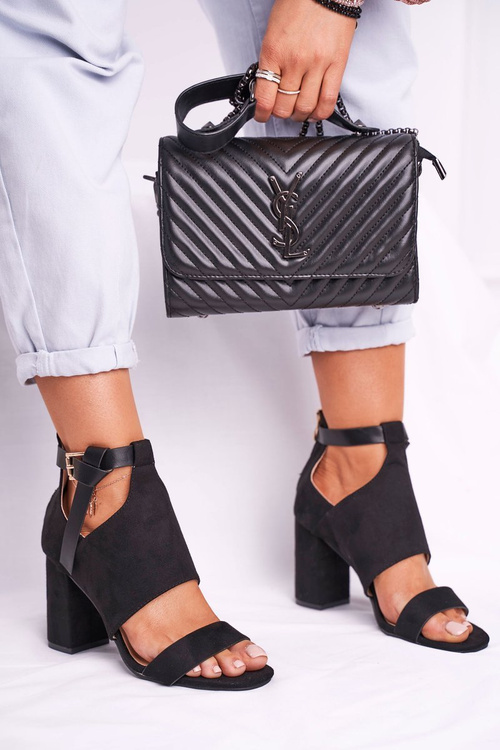 Босоніжки на шпильці з верхом Vinceza 20-17054 Чорні