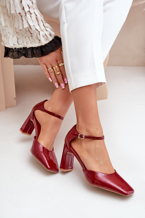 Туфлі на шпильці з лакованої еко шкіри Bordeaux Emindria