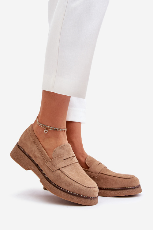 Класичні жіночі мокасини з Еко Замші Бежеві Belania