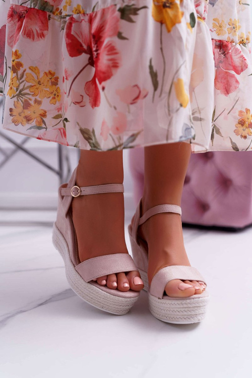 Жіночі босоніжки на платформі льон бежеві Liviana