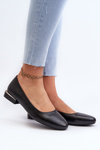 Жіночі балетки з чорної еко шкіри на низькому каблуці Sergio Leone PB202