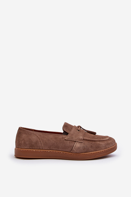 Чоловічі замшеві лофери Zazoo 1566 Коричневі