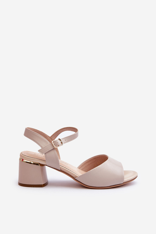 Жіночі босоніжки з екошкіри на низькому каблуці Sergio Leone SK876 світло-сірі