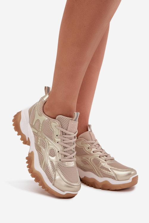 Жіноче Спортивне Взуття Кросівки Big Star SS274014 Бежево-Золоті