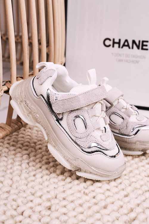 Дитяче спортивне взуття Кросівки на прозорій підошві білі Бейлі