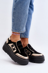 Чорні жіночі шкіряні кросівки на масивній підошві Zazoo 1833