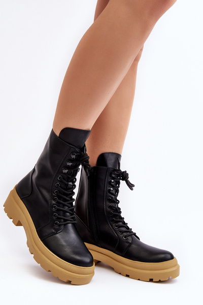 Жіночі робочі черевики екошкіра чорні Irande