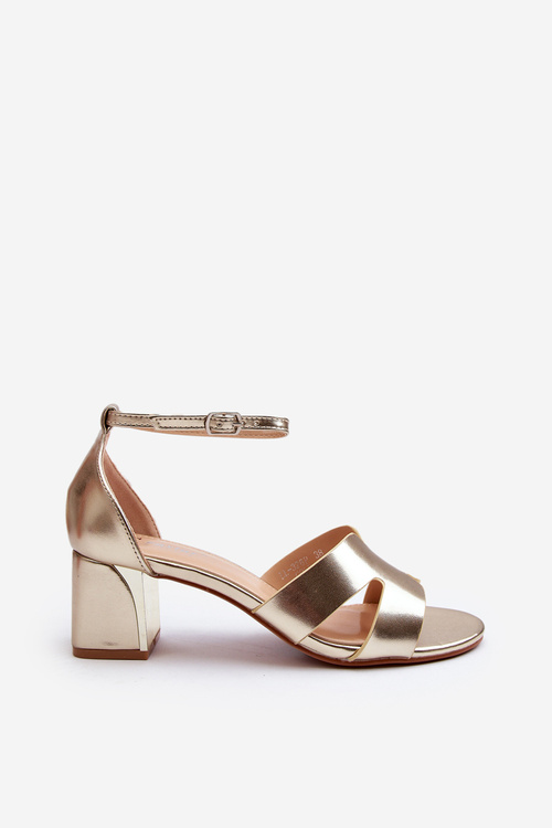 Жіночі босоніжки на каблуці Gold Irivana