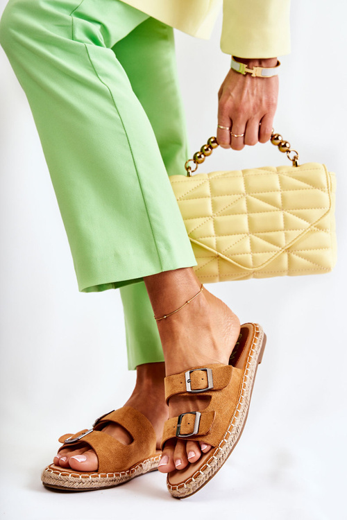 Класичні замшеві жіночі тапочки Camel Casilda