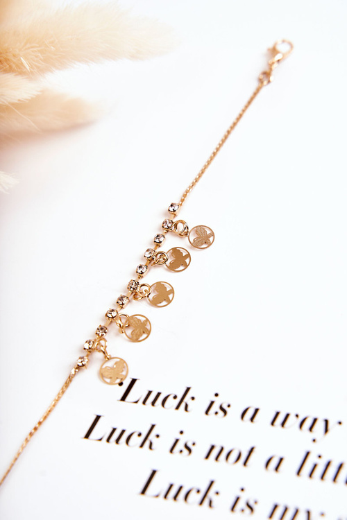 Жіночий регульований браслет із золотими метеликами з кубічного цирконію