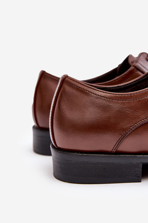 Чоловічі шкіряні півчеревики Harene коричневого кольору