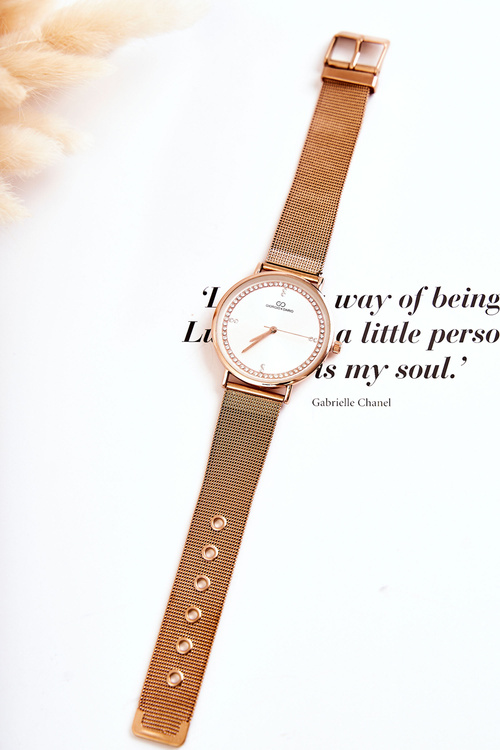 Жіночий аналоговий годинник Giorgio & Dario з кубічним цирконієм рожевого золота