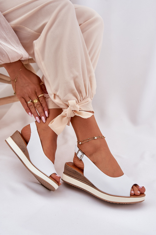 Шкіряні Сандалі На Котурні Artiker 56C2317 Білі