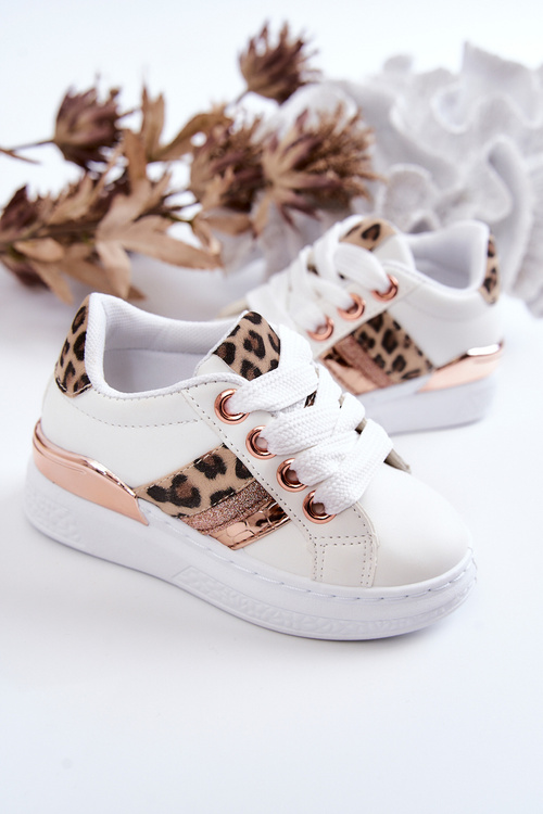 Шкіряне спортивне взуття Leopard White Trixie