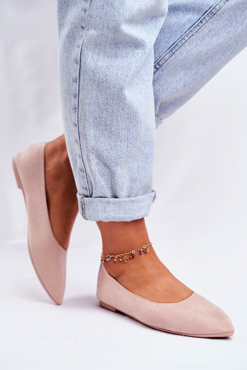 Жіночі балетки Еко-Замша Бежеві Красиві