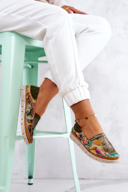 Жіночі шкіряні лофери Maciejka 05434-09 Зелений