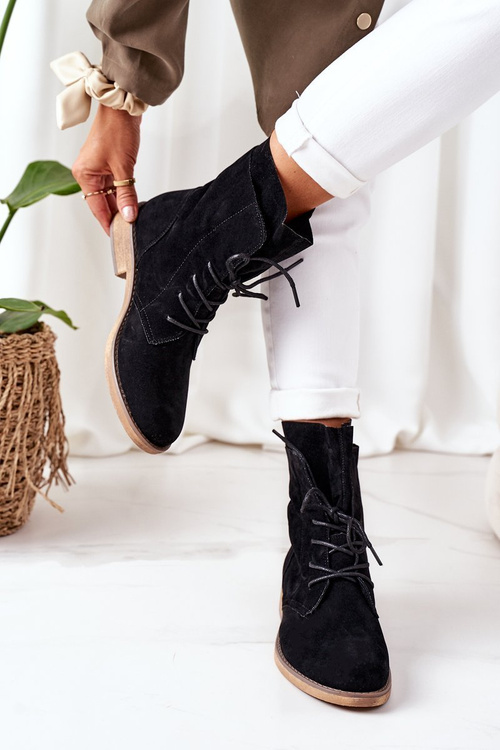 Чоботи з подвійним верхом Чорні Violetta