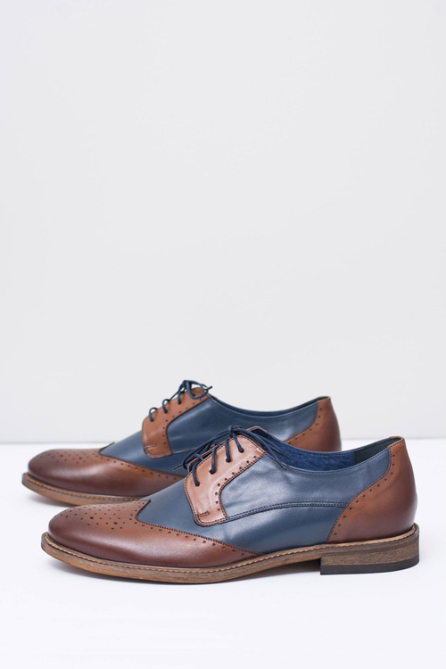 Шкіряні темно-сині чоловічі елегантні напівчоботи Mortes Нікополь