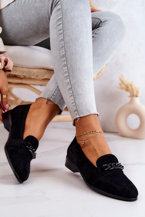 Замшеві туфлі лофери Black Yasmin