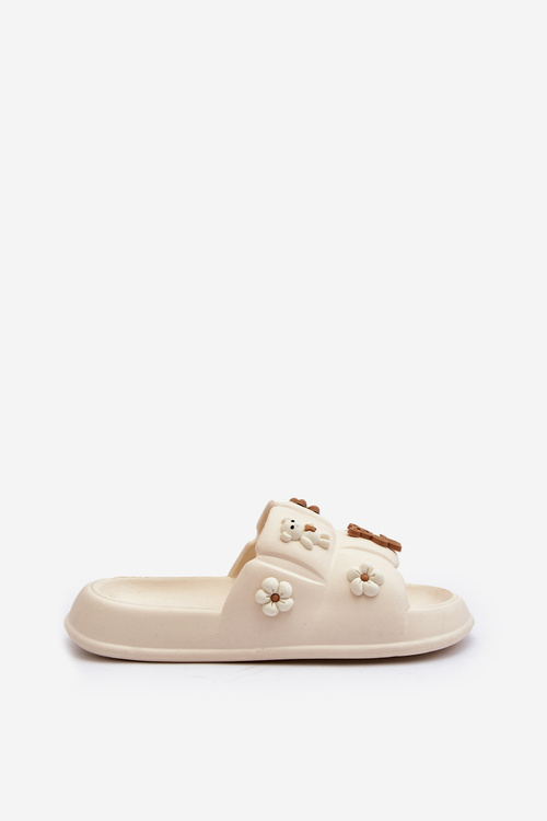 Жіночі поролонові босоніжки з бежевим декором Cambrina