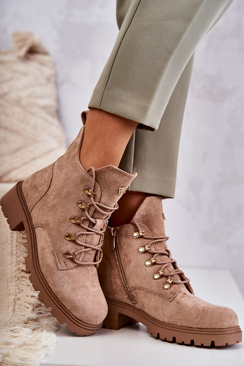 Класичні жіночі замшеві чоботи бежеві Telma