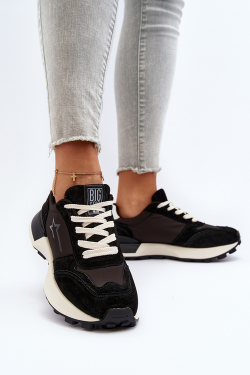 Жіночі шкіряні кросівки Big Star NN274963 Чорні