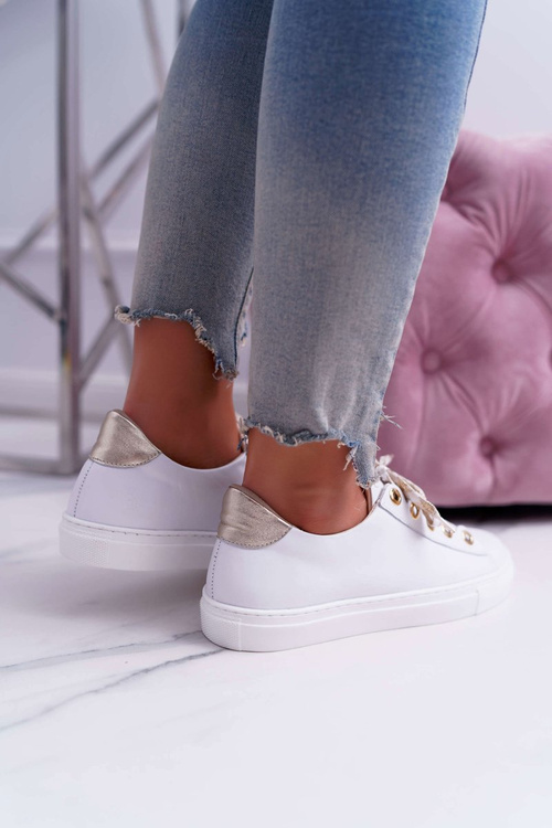 Жіночі шкіряні кросівки білі Viss