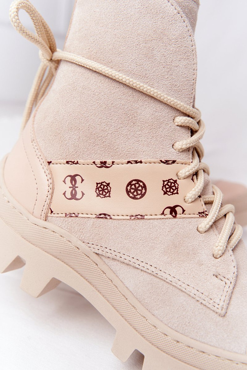 Жіночі замшеві черевики Lewski Shoes 2942-0 світло-бежевий