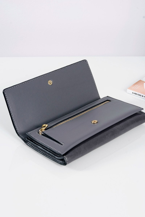 Великий жіночий сірий ручний гаманець