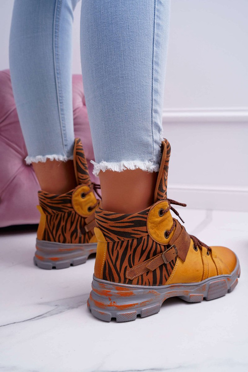 Чоботи жіночі шкіряні Чоботи Чоботи Maciejka жовті 04218