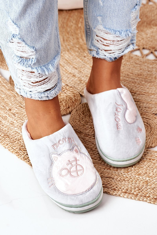 Велюрові тапочки з котиком зеленого Доброго ранку