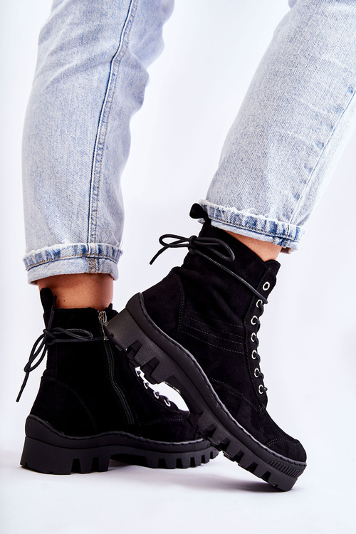 Замшеві кросівки зі строчкою Black Layden