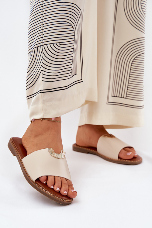 Жіночі Сандалі Еко Шкіра З Декоративними Деталями Бежеві Mevith