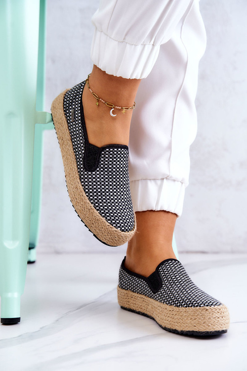 Жіночі плетені кросівки сліпони Big Star JJ274395 чорні