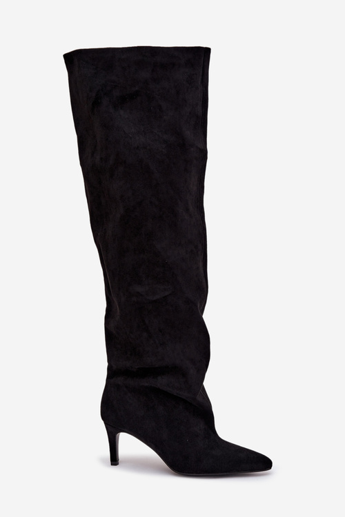 Жіночі чоботи на підборах зручні чорні Mavilla