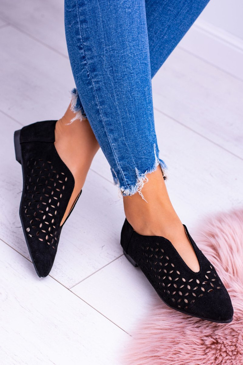 Чорні замшеві жіночі напівчеревики Lu Boo Synthia