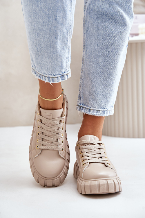 Теплі жіночі кросівки Big Star MM274618 Бежеві