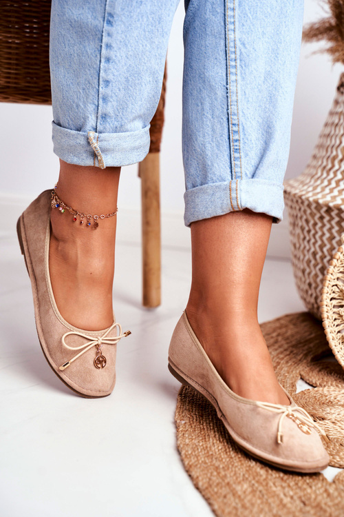 Жіночі балетки Lu Boo Beige Suede Layla