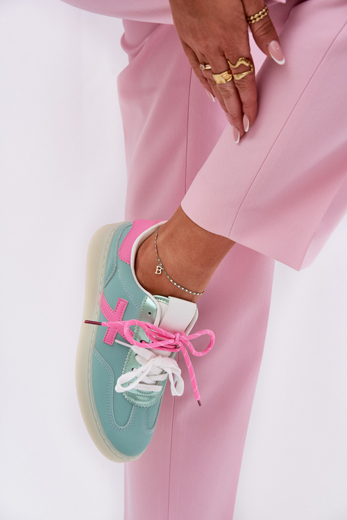 Низьке Жіноче Спортивне Взуття В Леопардовому М'ятно-Рожевому Zelevelis